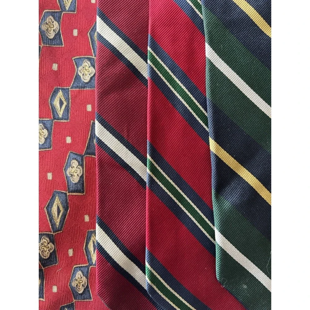 y2k Jos. A. Bank Classic Vintage Silk Tie Lot 7pc Red Blue Green Striped Geo